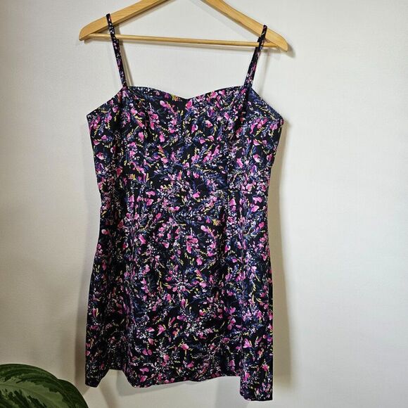 NWT FRENCH CONNECTION FLORAL SPAGHETTI STRAP BODYCON SWEETHEART NECK DRESS SZ 10 - Picture 1 of 15